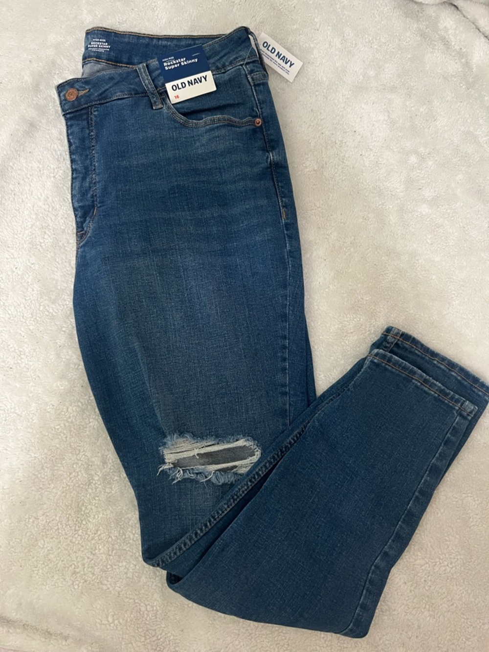 Old Navy Rockstar Secret Smooth Super Skinny Distressed Jeans NWT
